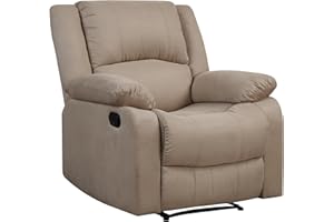 LIFESTYLE SOLUTIONS Relax A Lounger Warren Manual Recliner Microfiber Beige