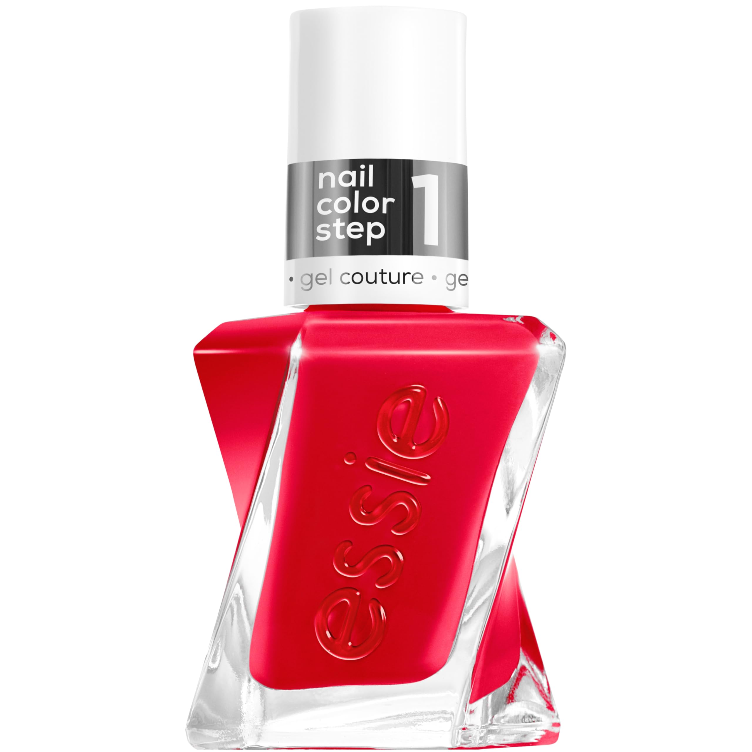 essie Gel Couture Longlasting High Shine No UV Lamp Required Nail Polish Bright Hot Red Colour, Shade 270 Rock The Runway 13.5ml