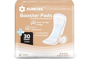 SUNKISS Trustplus Booster Pads 14", Extra Absorbency for Adult Incontinence Diapers/Underwears, Odor Control, 30 Count