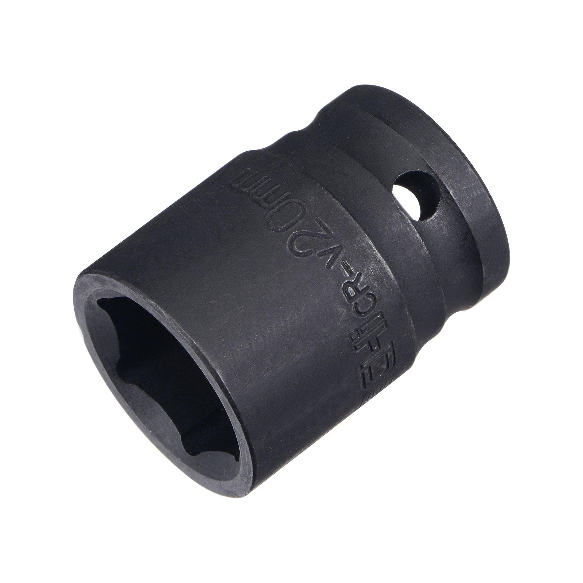 sourcing map 1/2" Drive by 20mm 6-Point Impact Socket, CR-V Steel 1.54" Length, Shallow Metric Sizes