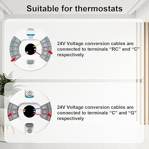 C Wire Adapter for Smart Thermostat, 24V Transformer Power Supply