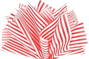 Flexicore Packaging Red Pin Stripe Print Gift Wrap Tissue Paper Size: 15 Inch X 20 Inch | Count: 10 Sheets | Color: Red Pin Stripe