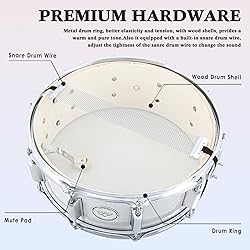 EASTROCK Snare Drum Set 14X5.5 Inches for Student