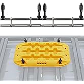 SAMOUT Recovery Board Mount Kit, Universal Bracket for Traction Tracks, Adjustable DIY Lockable Pin Set for Roof Rack, Crossbar &amp; Cargo Basket