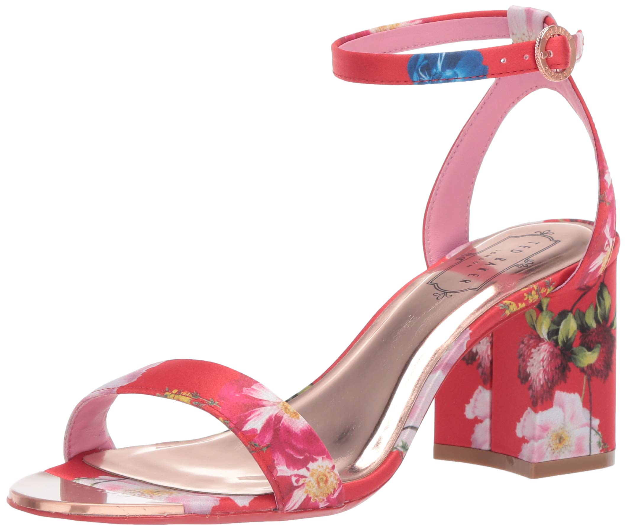 ted baker kerrias rose gold leather block heeled sandal