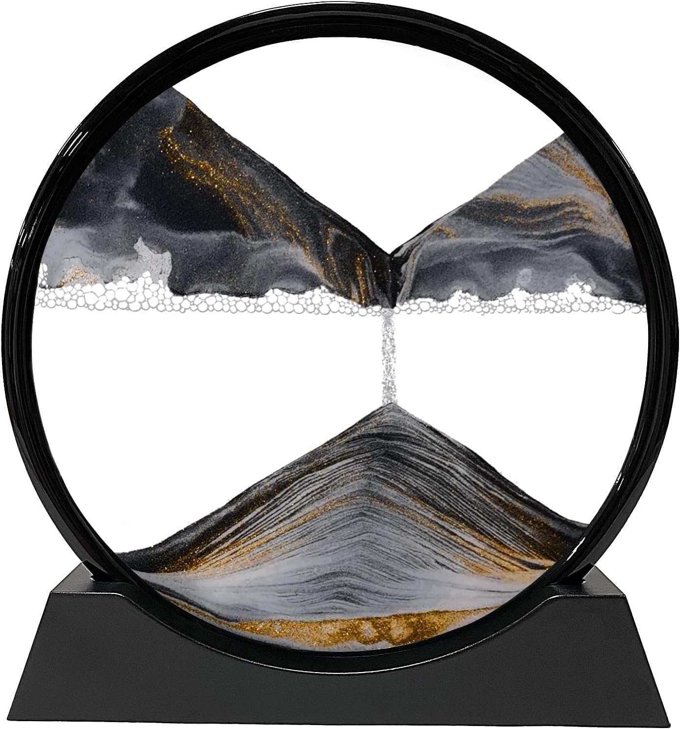 Photo 1 of SECERTMU 10 inch Moving Sand Art Liquid Motion Moving Sand Art Picture Moving Sand Art Decor Sand Art Maker Liquid Motion Sand Art Sandscape Moving Art Picture 3D Quicksand Decor Black
