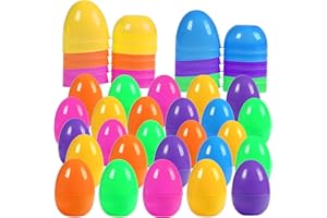Biubumtu 30Pcs Fillable Easter Eggs, 2.36'' Plastic Bright Easter Eggs Bulk Assortment, Easter Eggs Empty, Perfect for Easter Egg Hunt/Surprise Egg