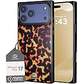 Cocomii Retangle Case for iPhone 17 Pro, Compatible with MagSafe, Amber Tortoiseshell