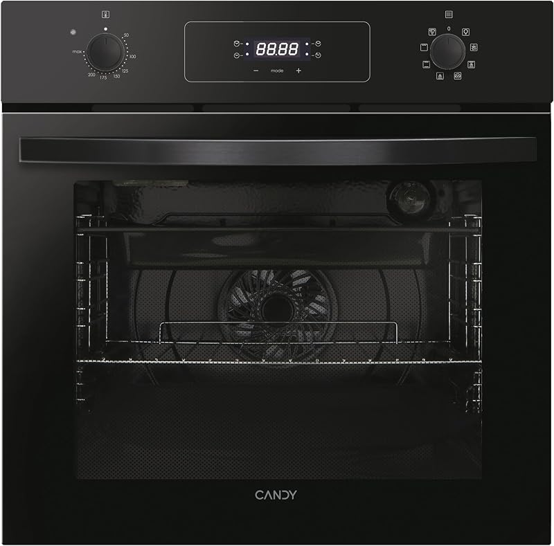 Idea FIDCP N625 L, Horno Multifunción, 70L, 2 Bandejas y 1 Rejilla, Ventilador Radial, Limpieza Aquactiva, Convección + Ventilador, 8 Funciones, Mandos Push&Pull, Puerta Doble Cristal, Negro