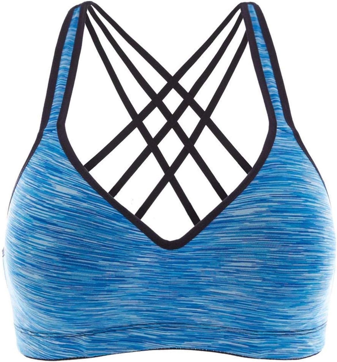 ATTRACO Womens Strappy Yoga Sports Bras Mid Support Padded Athletic Gym Workout Tops Bra