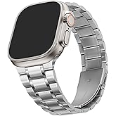 HITZEE Metal Bands Compatible with Apple Watch Band 49/46/45/44/42mm, Stainless Steel Replacement Men/Women Band Strap Compatible for iWatch Ultra 3/2/1 SE3-1 Series 11 10 9 8 7 6 5 4-1, Silver
