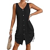 Bsubseach Swimsuit Coverup for Women V Neck Sleeveless Beach Dresses 2025 Vacation Outfits