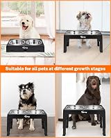 Toozey Raised Dog Bowl Height Adjustable Elevated Bowls 2x1200ml Stainless view 6