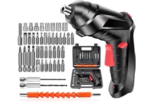 HAZARA Electric Screwdriver 47pcs Cordless Screwdriver 3.5N.m Power Screwdriver, 3.6V Cordless Drill Screwdriver Rechargeable with Led Light, Deformation Handle (Large)