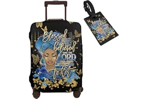 Tuizumy Travel Suitcase Protector African American Girl Elastic Protective Washable Luggage Cover With Concealed Zipper Suitable For 18-32 Inch(XL (for 29-32 inch luggage))
