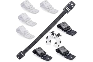 BÉBÉ EARTH Bebe Earth - Furniture and TV Anti-Tip Straps (8-Pack) for Baby Proofing and Child Protection - Adjustable Wall Anchor Safety Kit - Secure Cabinets and Bookshelf from Falling (White/Black)