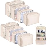 YOLOK 9 Set Packing Cubes Travel Luggage Waterproof Organizers Luggage Organizers with Hanging Toiletry Bag, Multi-Functional