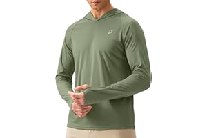 Pudolla Men's Sun Protection Hoodie Shirts UPF 50+ Rash Guard SPF Long Sleeve Fishing Shirt for Men Swim Hiking Boating