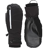 TrailHeads Convertible Winter Mittens for Women – Zip Open Fingerless Mitts with Primaloft Insulation, Recycled Materials & Reflective Trim, Black Mittens for Skiing, Snowboarding & Outdoor Workouts