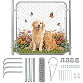 48" H Adjustable Chain Link Gate 24-72" W with Posts Heavy Yard Fence Door | outdoor security gate metal chain link fence door adjustable width gate residential fence gate kit