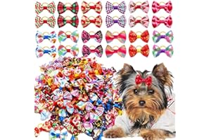 SENNIEA 60pcs Dog Hair Bows, Dog Bows Grooming Made of High Tenacity Rubber Bands, 30 Beautiful Puppy Bows in (Long Bows)