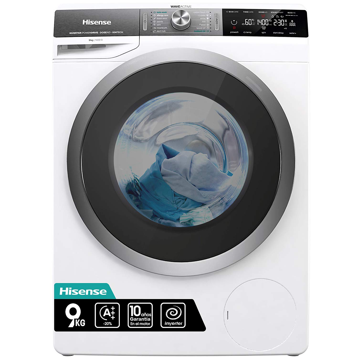 Hisense-WFGS9014V-Lavadora-Superior-Carga-Frontal-9-Kg-1400-RPM-Motor-Eficiente-Inverter-Ion-Gen-14-Programas