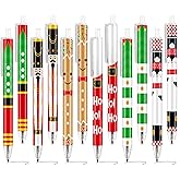 WorldBazaar Christmas Pens 30PCS Cute Holiday Snowman Elf Gingerbread Retractable Ballpoint Pens for Kids Adults Office Home School Supplies Holiday Party Favors
