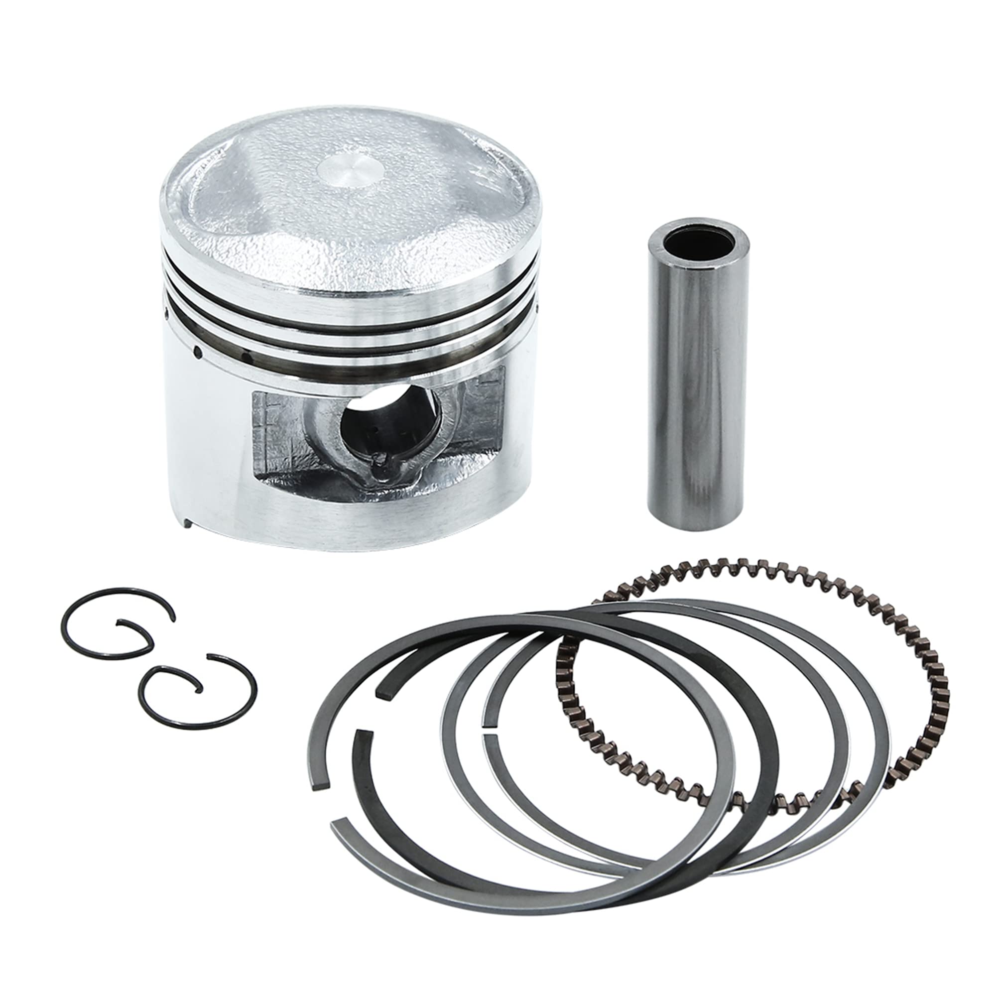 sourcingmap Silver Tone 56mm Motorcycle Piston Kit w Pins Rings Clips