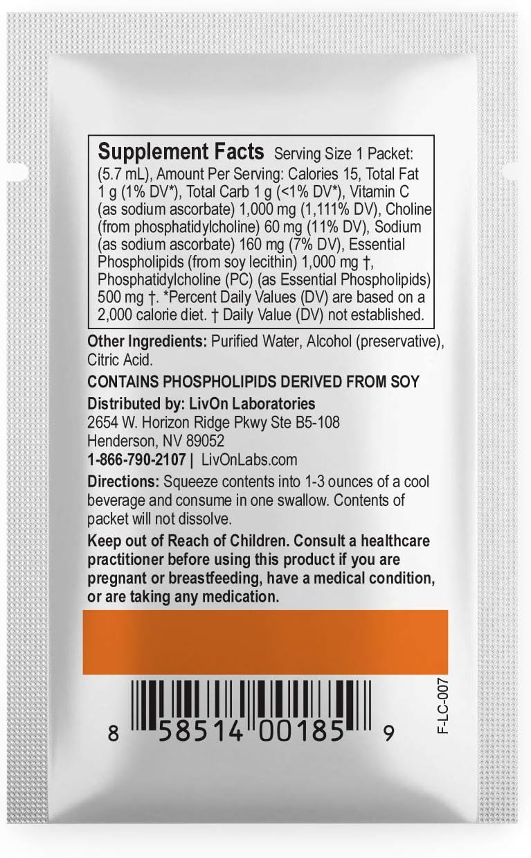 Lypo–Spheric Vitamin C – 2 Cartons (60 Packets) – 1,000 mg Vitamin C & 1,000 mg Essential Phospholipids Per Packet – Liposome Encapsulated for Improved Absorption – 100% Non–GMO: Health & Personal Care