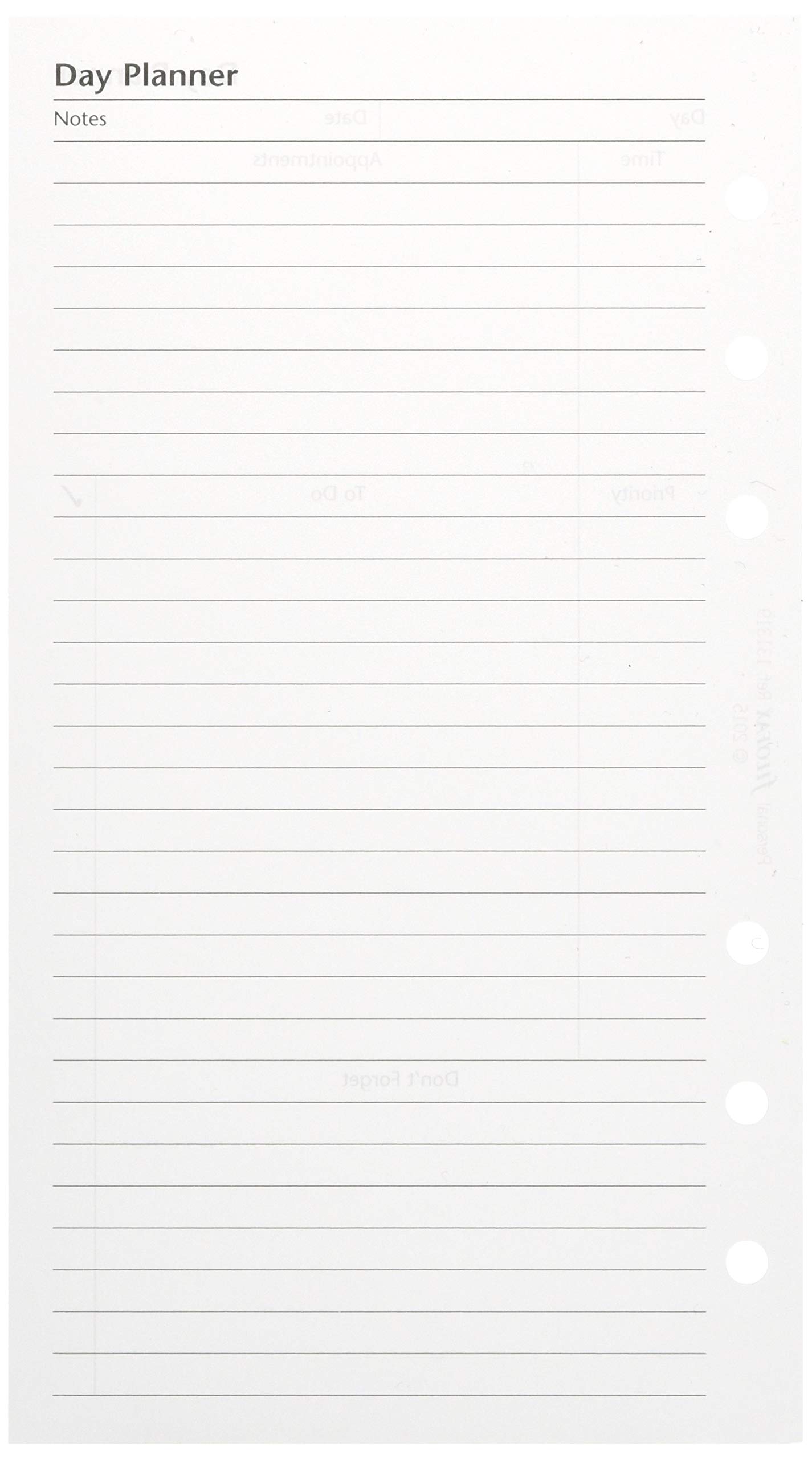 Filofax Personal Day Planner Undated