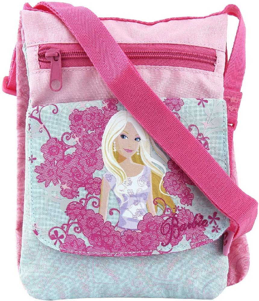 Barbie MB-83266 Canvas & Beach Tote Bag, Light Blue/Pink