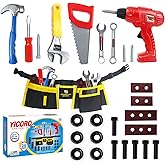 YICORO Kids Tool Set – 28 PCS Toddler Tool Set with Toy Drill, Pretend Play Toy Tools for Kids Ages 3,4,5,6,7,8 Years Old, Boy Toys