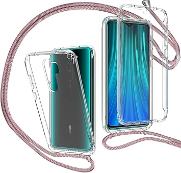 MXKOCO Funda con Cuerda para Xiaomi Redmi Note 8 Pro [360 Grados Protección] Carcasa de movil con Cuerda para Colgar-Correa para Hombro y Cordón ...