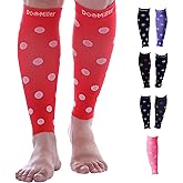 Doc Miller Calf Compression Sleeve for Women & Men, Footless 20-30mmHg Support for Shin Splints, Varicose Veins, Nurses, Running, Leg Pain Relief, Polka Dots, 1 Pair