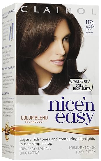Buy Clairol Nice N Easy Hair Color Medium Cool Brown 117d Kit