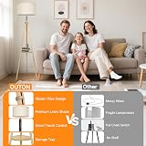 OUTON Solid Wooden Tripod Floor Lamp with Remote, Dimmable & 4 Color Temp view 4
