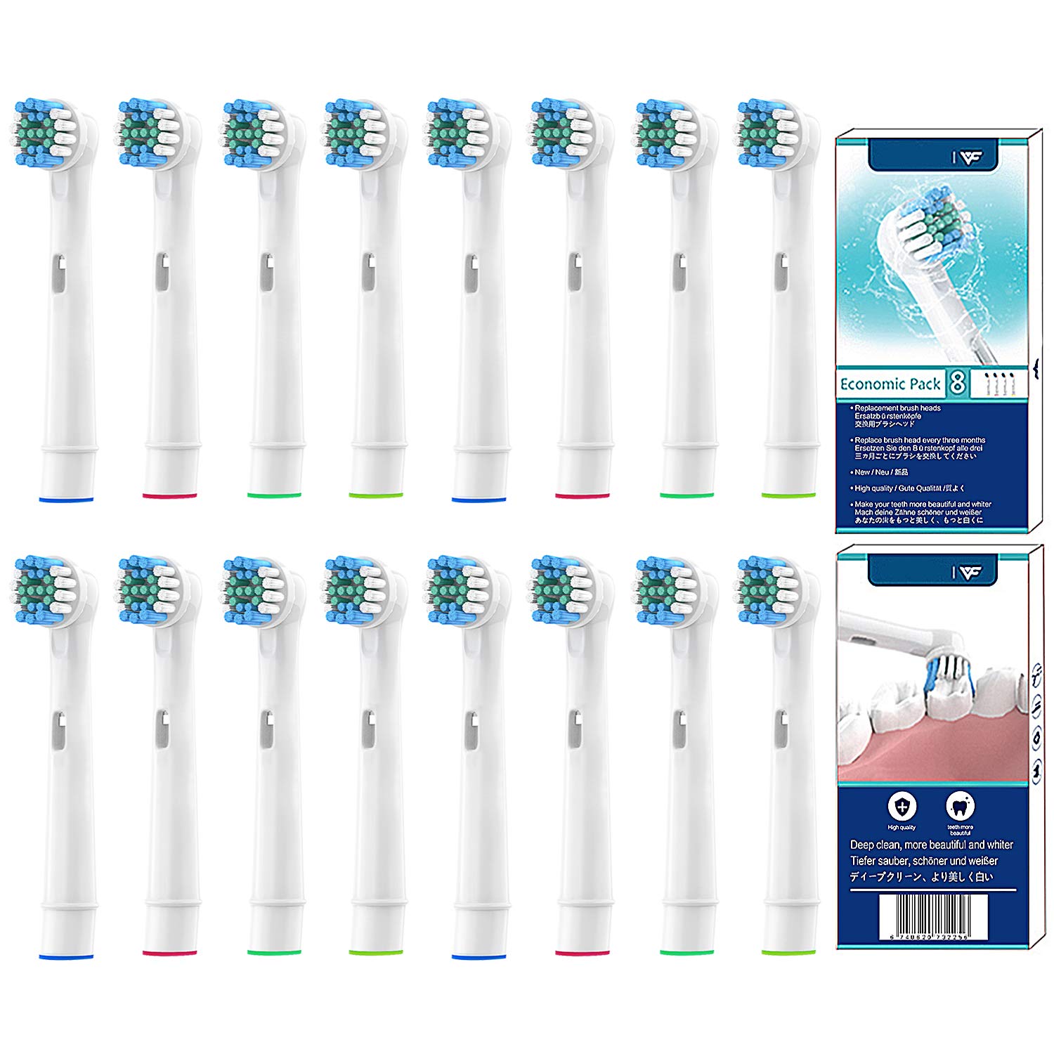 YanBan 16pcs Packaged Replacemen Brush Heads for Oral b, Refill Toothbrush Head for Braun Electric Toothbrush, Deep and Precise Cleaning Teeth, Gentle on Gums