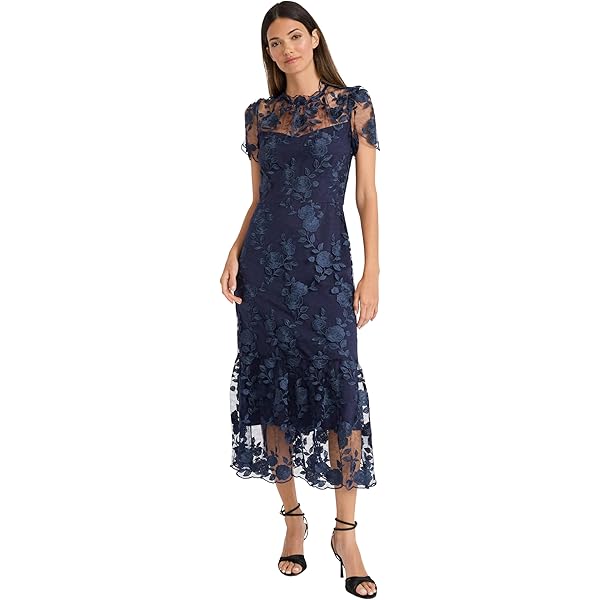 Amazon.com: Maggy London Women's Dresses Women's Sleeveless Floral  Embroidered Maxi Dress - High Neck Fitted Bodice Asymmetrical Hem - Elegant  Wedding Guest Dresses, Black/Mauve/Gold, 0 : Clothing, Shoes & Jewelry