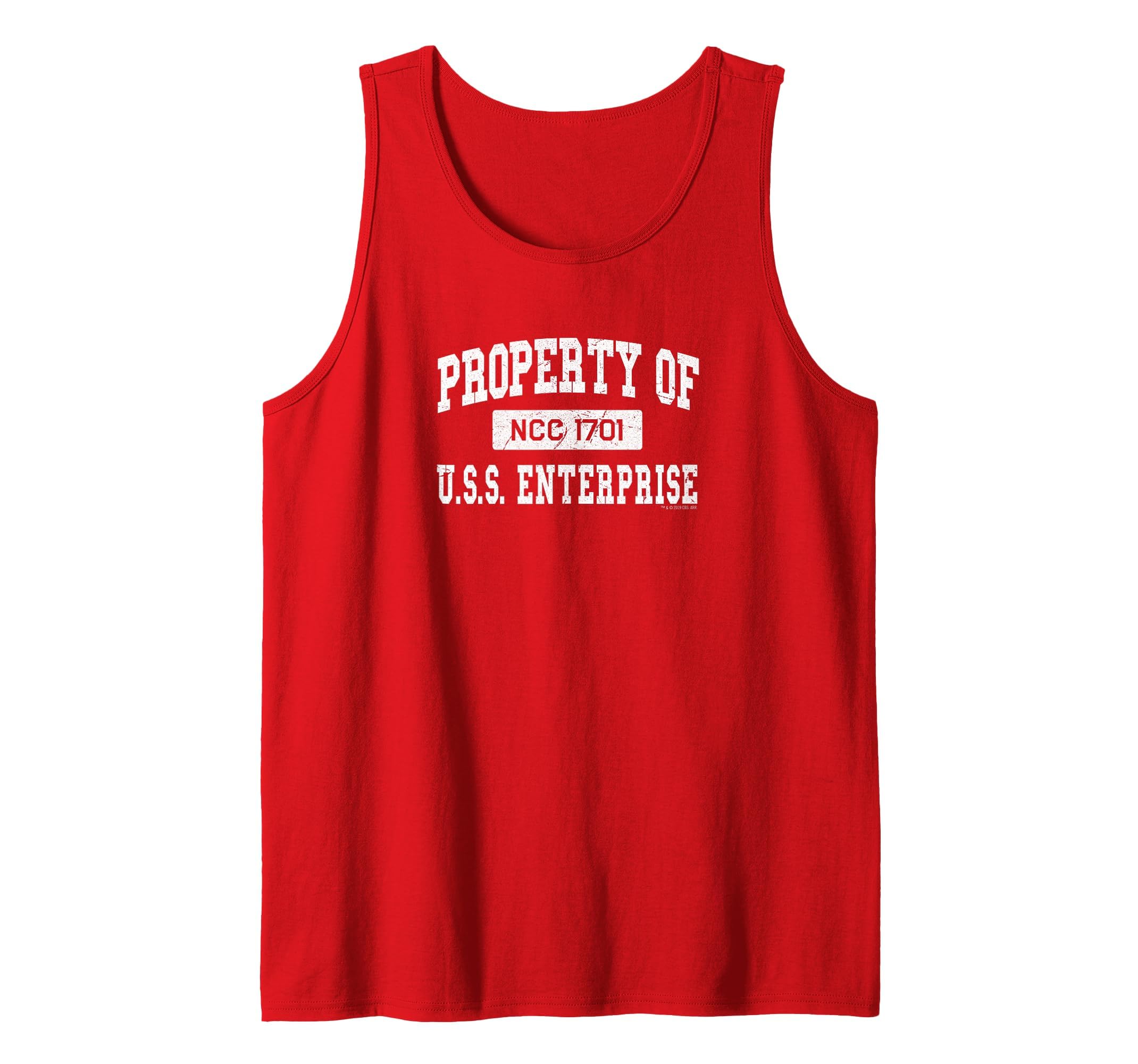 Star Trek: The Original Series Property of U.S.S. Enterprise Tank Top, Men, Red, Large