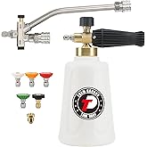 Tool Daily Foam Cannon for Pressure Washer with Double Tip Attachment, Dual Lance Wide Mouth Soap Cannon, 5 Power Washer Sprayer Nozzles, 1/4" Quick Connect, 3600 PSI