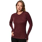 Merino Wool Base Layer Women - 100% Merino Wool Shirt Women Thermal Underwear Long Sleeve T-Shirt for Hiking