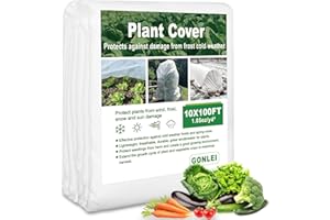 GonLei Plant Covers Freeze Protection 10X100FT(1.05 Oz/yd²) Garden Cover Plant Floating Blankets Row Cover,Winter Plants Frost Blanket for Outdoor,Plants Cloth Freeze Protection Fabric