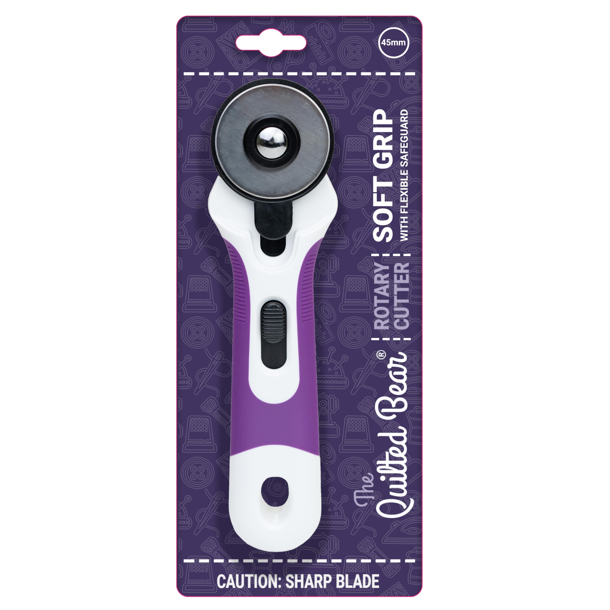 Photo 1 of The Quilted Bear Rotary Cutter - Ergonomic Soft Grip Rotary Cutter for Fabric with Sharp Cutting Blade & Easy Blade Replace System (45mm Rotary Cutter)