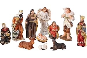 Yinns Nativity Scene Indoor 3.2 Inch Christmas Little People Nativity Set Christmas Decoration Xmas Tabletop Scenes Figures