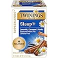 Twinings Superblends Sleep + Melatonin, Camomile, Cinnamon & Vanilla Flavoured Herbal Tea, Caffeine-Free, 16 Count (Pack of 6
