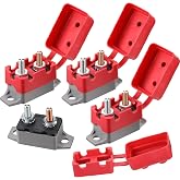 BBTO 4 Pcs DC 12V-24V Automatic Reset Circuit Breaker with Cover, 30 Amp | 30 Amp Circuit Breaker, Stud Type, for Automotive RV Truck Marine Boat Trolling, Car Engines and More