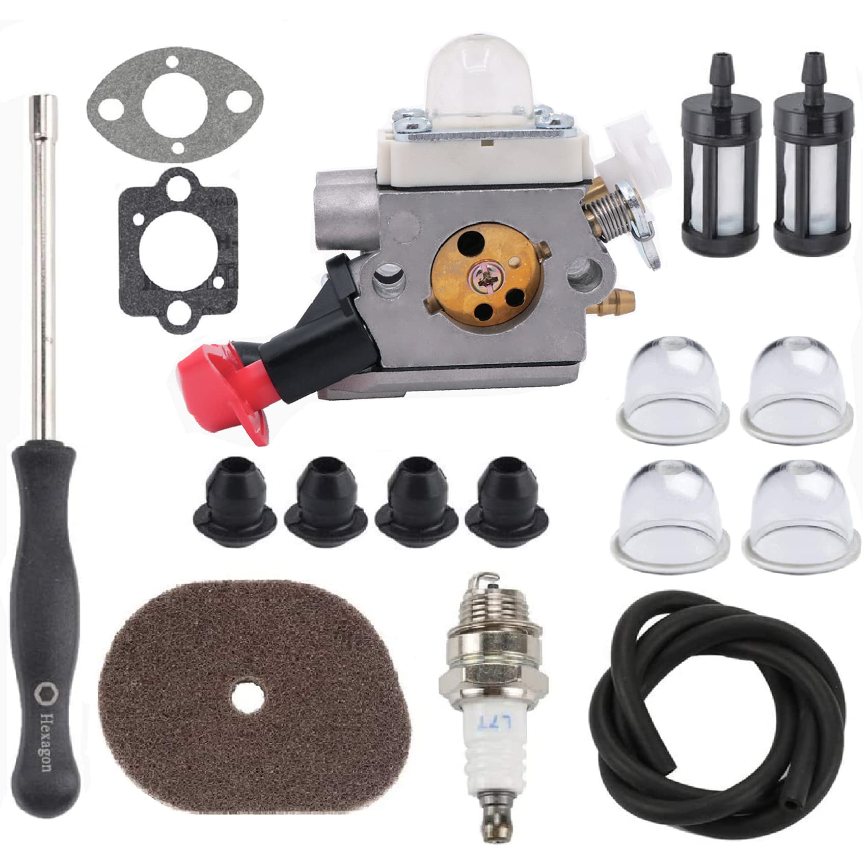 Hippotech C1M-S267A Carburetor with Air Filter for Stihl FS40 FS50 FS50C HT56 HT56C KM56 KM56C KN56 FS56 FS56C FS70 FS70C FS70 FC56 FC70 FC70C Trimmer 4144 120 0603 Brushcutter