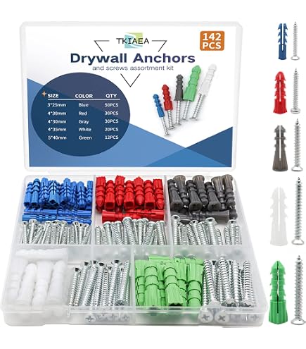180-Piece Wall Anchor Kit - Plastic & Zinc Alloy Anchors For Drywall & Concrete