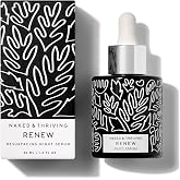 Naked &amp; Thriving Renew Resurfacing Night Serum - Clinically Proven Visible Anti-Aging Benefits, Multitasking for Visible Fine Lines, Texture, Hydration, &amp; Firmness. Hyaluronic Acid+Ferulic Acid 30 mL