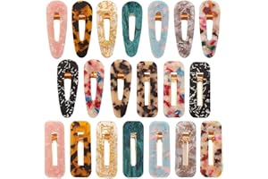 Fashion Hair Clips Set, 20 PCS Acrylic Resin Hair Barrettes Hair Clips, Hair Accessories Hairpins for Women Girls and Ladies 